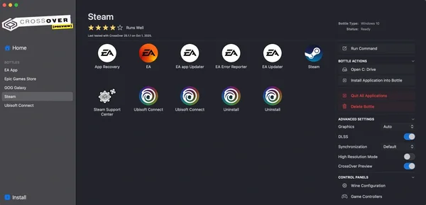 CrossOver App Screenshot